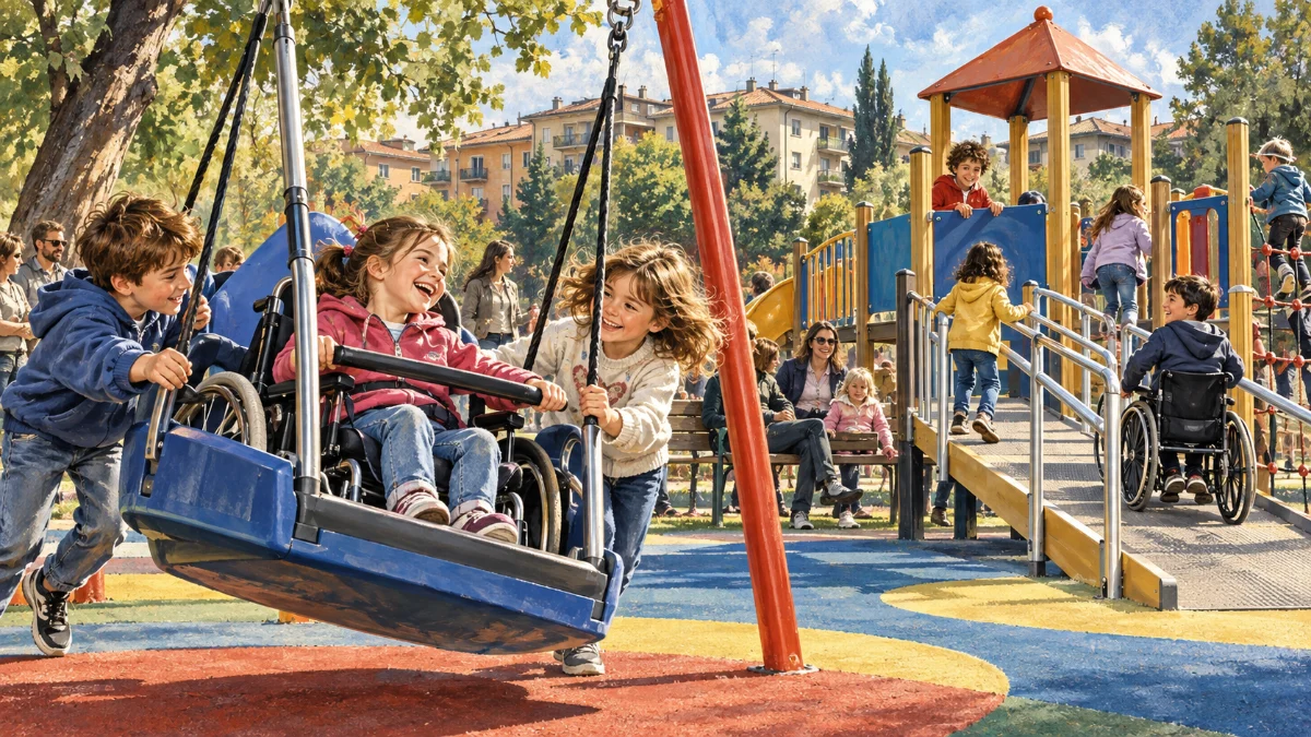 Brescia, nuovi giochi inclusivi in undici parchi cittadini